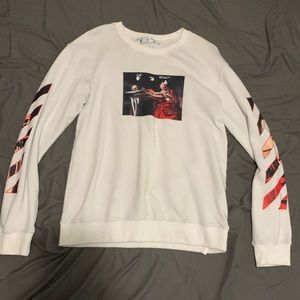 Lot of 2 rep off white Caravaggio crewnecks